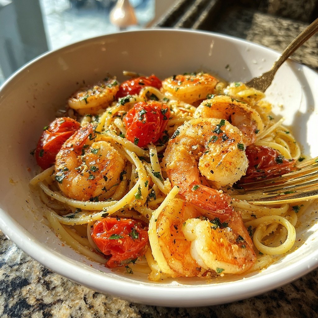 Shrimp and Tomato Linguini