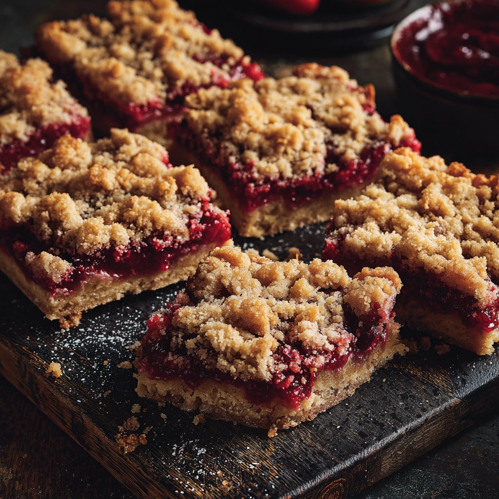 Strawberry Rhubarb Crumble Bars