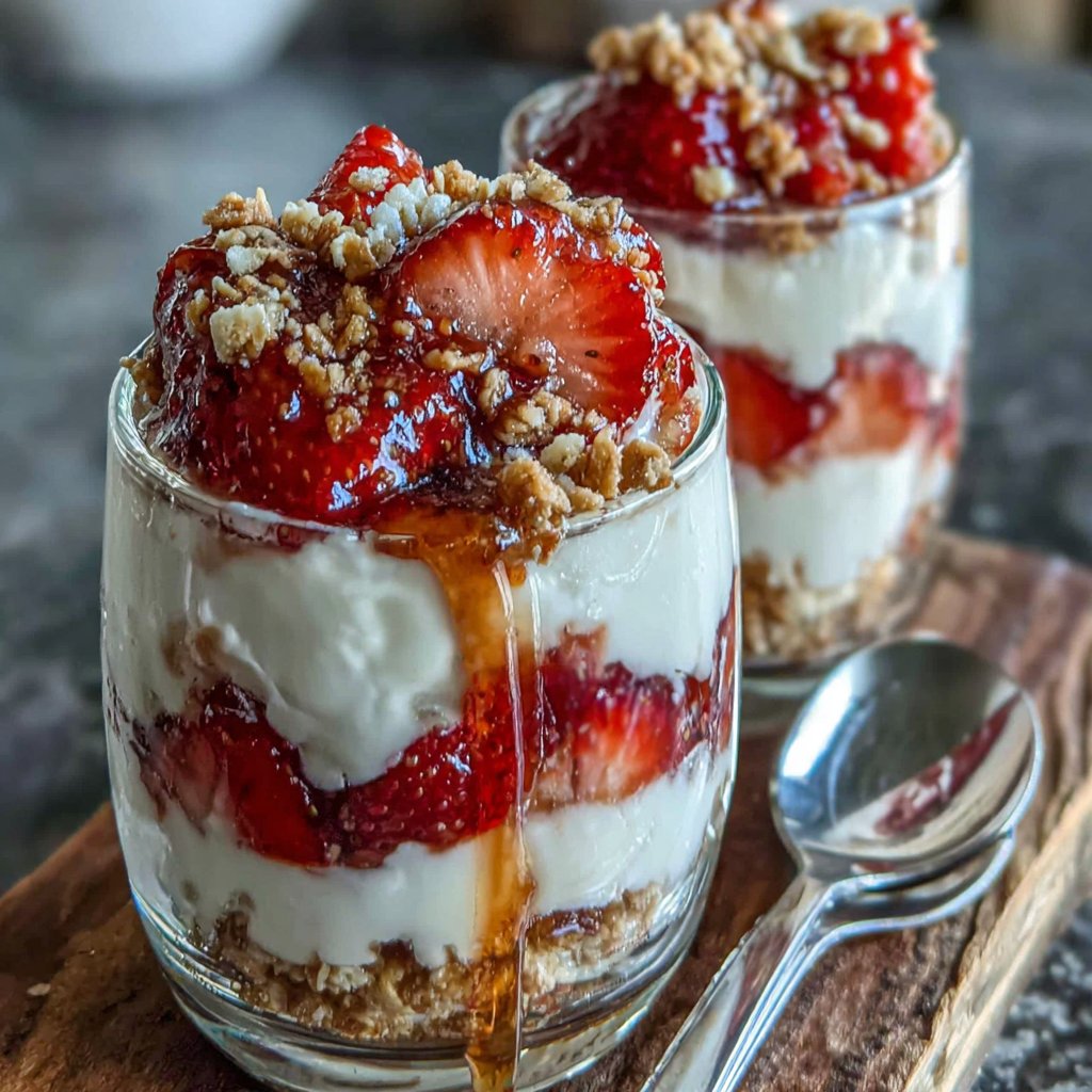 Layered Strawberry Parfait Treat