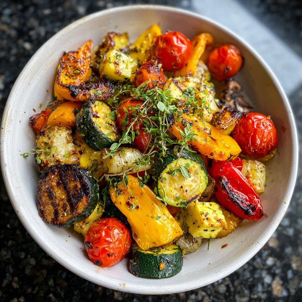 Healthy Lemon Herb Grilled Veggies