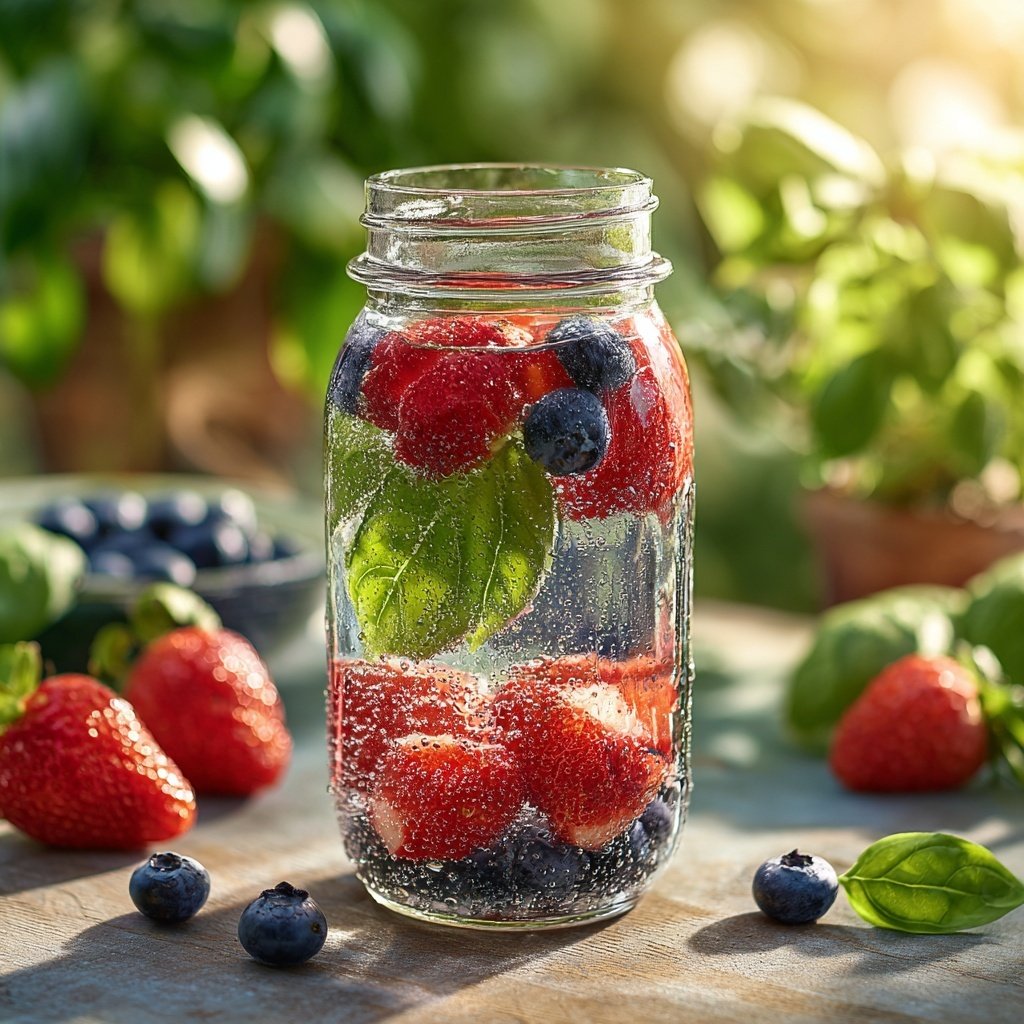 Berry Basil Infused Water