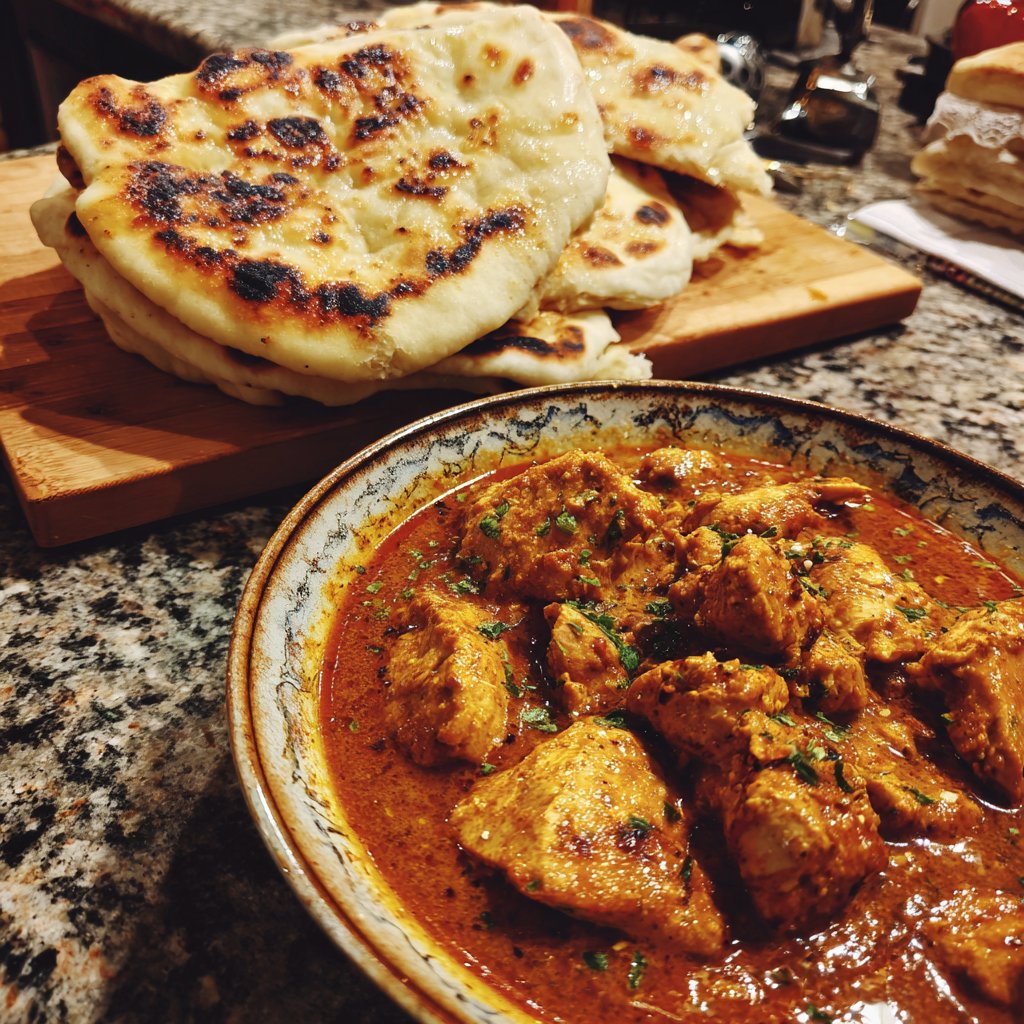 Quick and Easy Butter Chicken with Naan