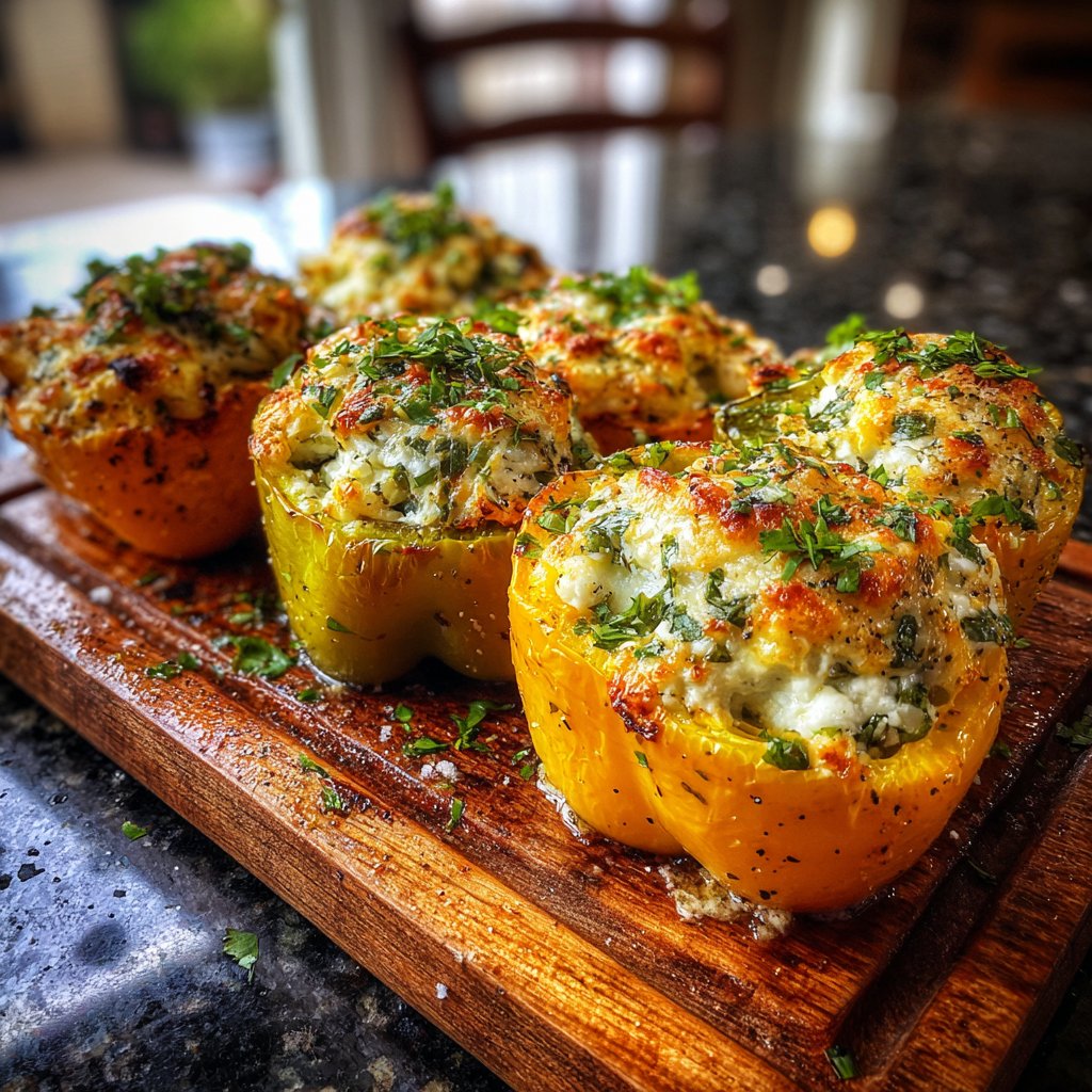 Basil and Ricotta Stuffed Peppers