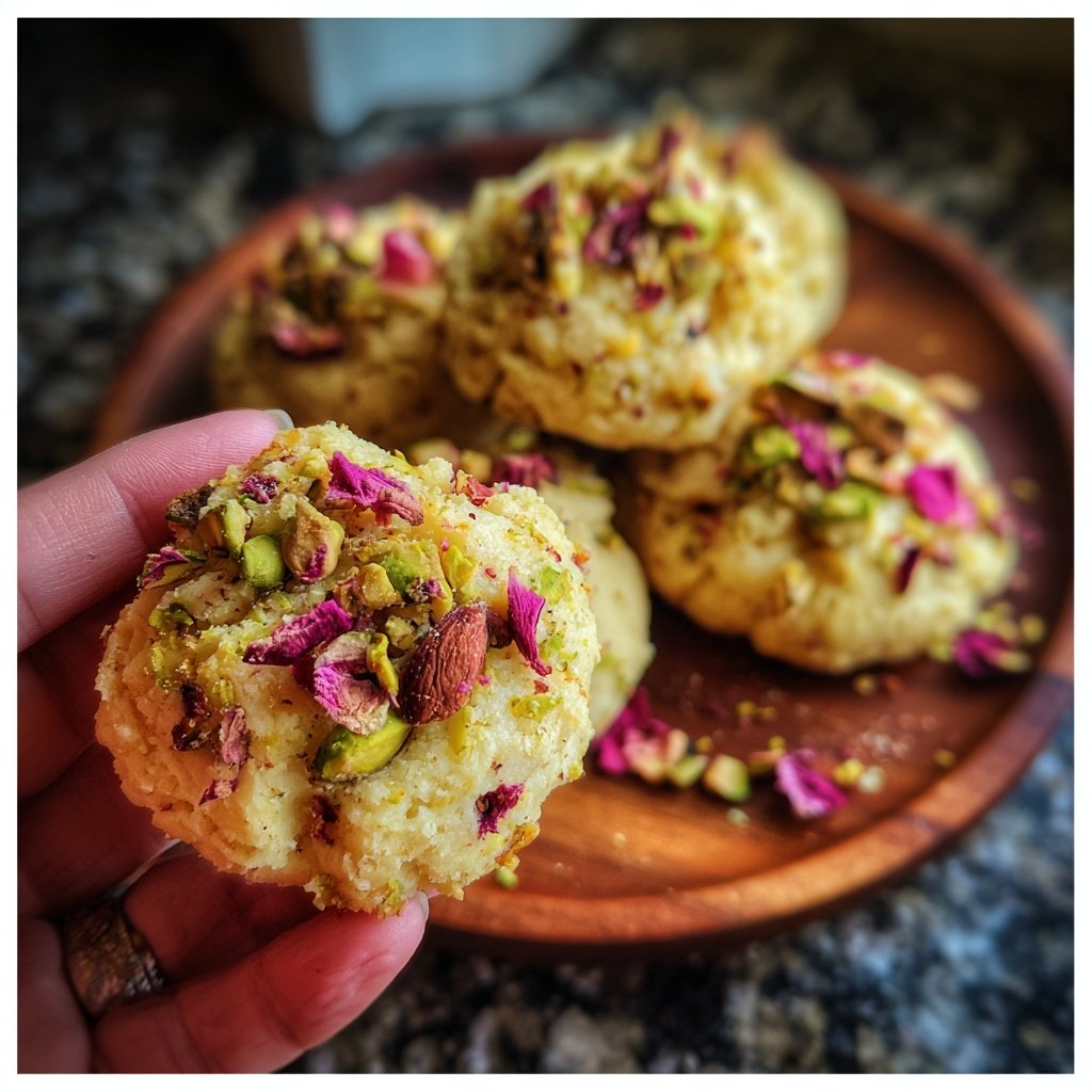 Pistachio and Rose Cookies